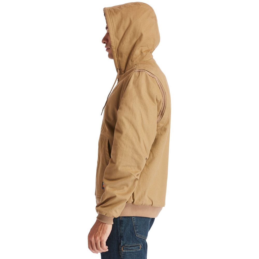 Chaquetas Timberland Argentina Hombre - Pro® Gritman Lined, Hooded Lona - Marrones - PIWGUY-173